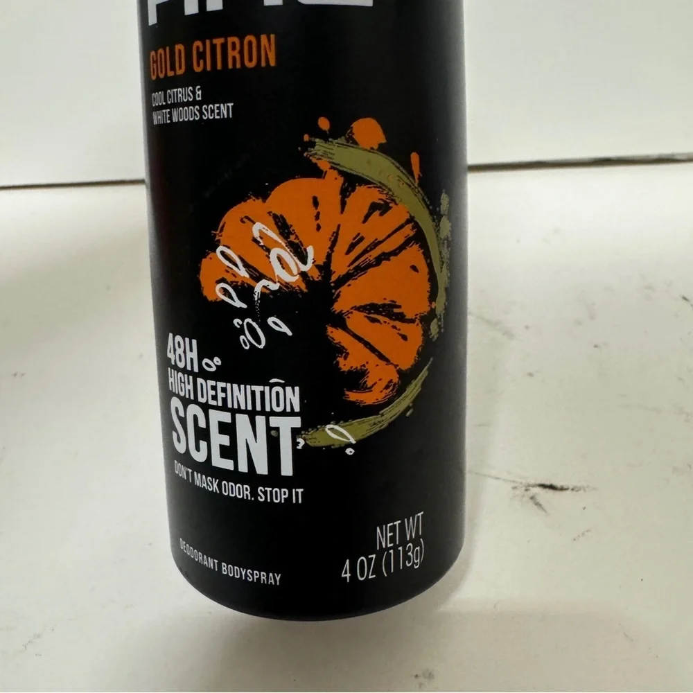 Axe Gold Citron Body Sprays Cool Citrus and White Woods Scent 4 OZ